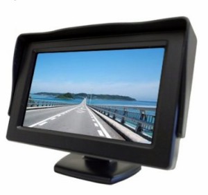 【ノーブランド品】2系統の映像入力 12V車用 ミニオンダッシュ液晶モニター 4.3インチ バック切替可能