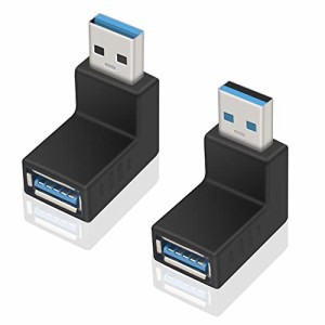 Poyiccot USB 3.0アダプタ USB L型 変換アダプタ、上向き/下向き USB L字 Type A 直角 方向変換 90度 USB延長 L字アダプタ (上向き/下向