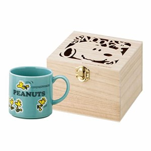 山加商店 「 PEANUTS(ピーナッツ) 」 スヌーピー カラフル ピーナッツ マグカップ フォローミー柄 (木箱入) SN452-11H 水色 350ml