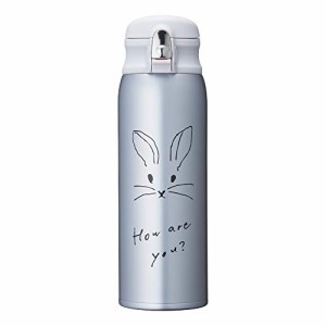 ドウシシャ マグボトル シルバー 480ml 軽量ワンタッチボトル ミリミリ ウサギ ふわふわAir MMFO480FU