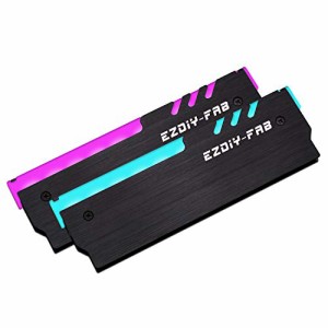 EZDIY-FAB 12V RGB RAM 冷却 メモリヒートシンク 12V RGB LED機能搭載- 黒い 2本1セット（オーラシンク,Aura Sync）