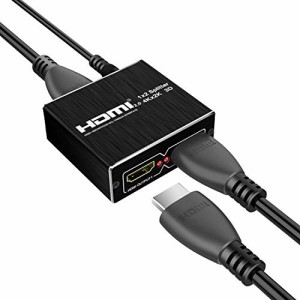 HDMIスプリッター HDMI 分配器 HDMI V2.0 同時出力 1入力2出力 HDR 3D 4Kx2K@60Hz 2160P対応 電源ケーブル*HDMIケーブル付き PS4、Blu-Ra