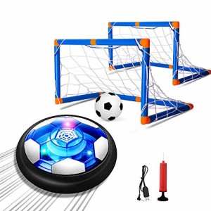 Flycreat エアー サッカー サッカーボール 充電式 エアーパワーサッカーディスク 光るLEDライト搭載 浮力 室内 サッカー スポーツ フルセ