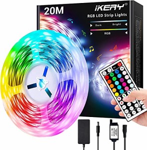 IKERY LEDテープライト20M RGB テープライト 両面テープ SMD5050 高輝度 ledテープライト LEDテープ PSE認証 4ピン 切断可能 調光調色 間