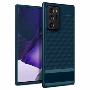 Caseology Galaxy Note 20 Ultra ケース カバー 二重構造 バンパー 立体パターン ワイヤレス充電 対応 パララックス (アクア・グリーン)