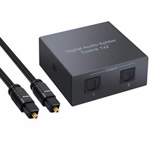 LiNKFOR SPDIF/TosLink 光デジタル 分配器 1入力2出力 LPCM2.0 DTS Dolby-AC3に対応 合金外殻 USBケーブル 光ケーブル付属 PS3/XBOX/Blue