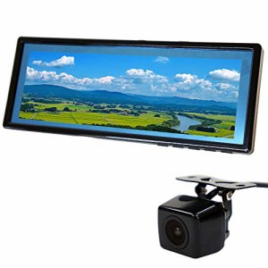 バックミラーモニター モニター セット ルームミラーモニター 9.1インチ 12V 24V バックカメラ 角型 カメラ 連動 トラック対応 [B391C859