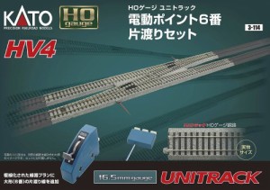 KATO HOゲージ HV-4 電動ポイント6 番片渡りセット 3-114 鉄道模型 レールセット