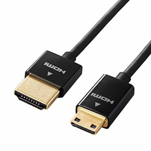 エレコム mini HDMI ケーブル 1m 4K*2K対応 スーパースリム ブラック DH-HD14SSM10BK