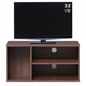 【26-32型推奨】アイリスオーヤマ テレビ台 テレビボード ローボード 幅約73.2cm 奥行29.8cm 高さ36.3cm 24型 32型 ウォールナットブラウ