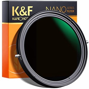 K&F Concept 82mm CPLフィルター*可変NDフィルター ND2-ND32 1枚2役レンズフィルター X状ムラなし 18層ナノコーティング 撥水撥油 減光フ