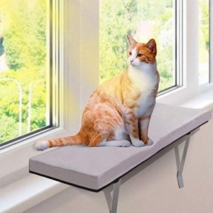 Masthome 猫窓用ベッド ウインドウベッド キャットソファー ふわふわマット付き 折りたたみ可能 取り付けタイプ 窓際ペットベッド お昼寝