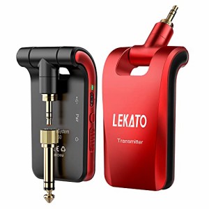 LEKATO ギターワイヤレスシステム エレキギター 送受信機 6.35mmステレオとモノラルプラグ付 ギターに直接プラグ・イン エレキギターアン