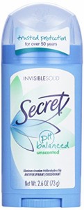 ＊最安挑戦＊【無香料】シークレット インビジブルソリッド 73g【白く残らない】Secret Invisible Solid Unscented