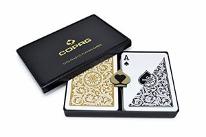 ＊最安挑戦＊COPAG(コパッグ) 1546 プラスチックトランプ ブラック/ゴールド ポーカーサイズ レギュラーインデックス