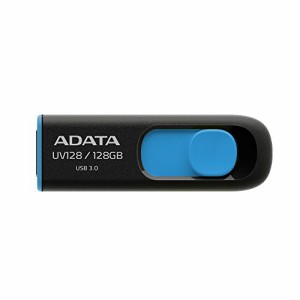 ＊最安挑戦＊ADATA Technology USB3.0直付型フラッシュメモリー DashDrive UV128 128GB (ブラック*ブルー) AUV128-128G-RBE