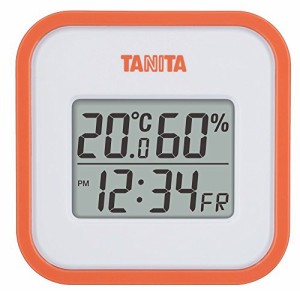 ＊最安挑戦＊タニタ 温湿度計 時計 カレンダー 温度 湿度 デジタル 壁掛け 卓上 マグネット オレンジ TT-558 OR