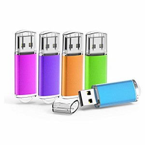 ＊最安挑戦＊KOOTION USBメモリ32GB 5個セットUSB2.0 二年間保証 マイクロUSB フラッシュメモリー キャップ式 ストラップホール付き フラ