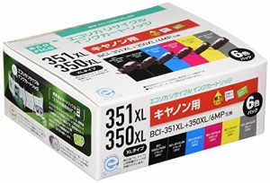 ＊最安挑戦＊エコリカ キャノン(Canon)対応 リサイクル インクカートリッジ 6色セット 大容量 BCI-351XL*350XL/6MP (目印:キャノン350/35