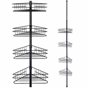 ＊最安挑戦＊Yescom コーナーラック 4段 つっぱり 高さ272*292cm/215*235cm 浴室 シャンプー ラック 浴室用ラック 突っ張り バス お風呂