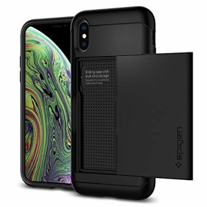 ＊最安挑戦＊Spigen iPhone XS ケース/iPhone X ケース 5.8インチ 対応 米軍MIL規格取得 耐衝撃 IC カード収納 スリム・アーマー CS 057C