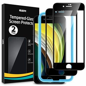 ＊最安挑戦＊ESR iPhone SE ガラスフィルム 第2世代 (2枚入り) iPhone SE/8/7 フィルム 2020 新型 [気泡なし] [3D曲線エッジ] [最大限保