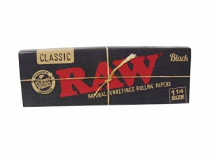 ＊最安挑戦＊5冊セット RAW Black Classic Natural Unrefined Rolling Papers 79mm 1 1/4 Size ミディアムサイズ ロウ ブラック ペーパー