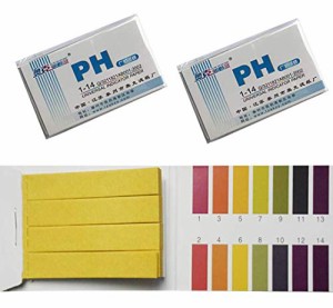 ＊最安挑戦＊LABPROX pH1-14試紙 ph試験紙 リトマス試験紙 pH値測定紙 ph 試験し 酸アルカリ試験紙 2册セット合わせて160枚入り、広範囲