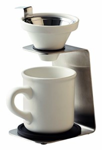 ＊最安挑戦＊前畑 Brew Coffee(ブリューコーヒー) 一人用ドリッパー(ホワイト) 51641 マグカップ:φ8*h9cm、ドリッパー:w11*d9.5*h19cm(h