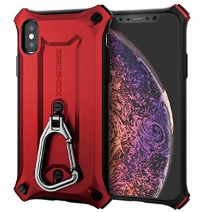 ＊最安挑戦＊エレコム iPhone XS ケース iPhone X 対応 衝撃吸収 ZEROSHOCK カラビナ付き MIL規格準拠 レッド PM-A18BZEROKRD