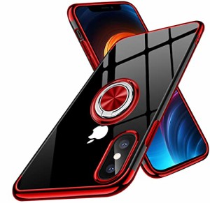 ＊最安挑戦＊iPhone x 用 ケース クリア リング シリコン スリム 透明 TPU 耐衝撃 車載ホルダー対応 軽量 薄型 擦り傷防止 落下防止 オシ