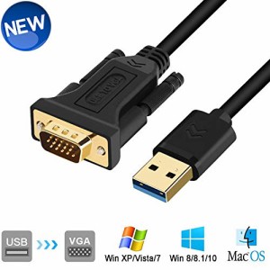 ＊最安挑戦＊USB - VGAアダプターケーブル 2M Mac OS Windows XP/Vista/10/8/7 USB 3.0 - VGAオス 1080P モニターディスプレイ ビデオア