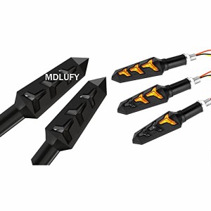 ＊最安挑戦＊MDLUFY バイク 流れのウインカー led シーケンシャル 流れの ウインカー バイク led 高輝度 アンバー 矢印形 ウインカーラン