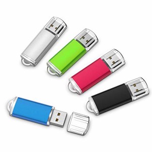 ＊最安挑戦＊RAOYI USBメモリ 4GB USB2.0 5個セット フラッシュドライブ キャップ式 コンパクト 5色（黒、赤、青、緑、銀） 2年保証