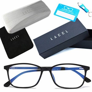 ＊最安挑戦＊LACCL (ラクル) ブルーライトカット メガネ 超軽量 14グラム 伊達眼鏡 メンズ レディース クリアレンズ 度なし UV 90％以上 