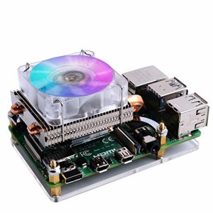 ＊最安挑戦＊GeeekPi Raspberry Pi 4ファンRaspberry PiロープロファイルICEタワーCPUクーラー（RGB冷却ファン付き）Raspberry Pi 4ヒー