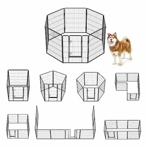 ＊最安挑戦＊FEANDREA 犬 サークル 中大型犬用 ペットフェンス スチール製 全成長期使用可 室内外兼用 折り畳み式 組立簡単 ペットサーク