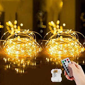 ＊最安挑戦＊ANJEWLIN LED イルミネーションライトled ストリングスライト 8種光るパターン 電池式 防水 10メートル 電飾 100電球 リモコ