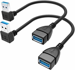 ＊最安挑戦＊Sinate USB 3.0 Lタイプ90*方向変換ケーブルUSB 3.0延長ケーブルタイプA公型A母超高速5 Gbpsのデータ転送（上L下L 2個入り）