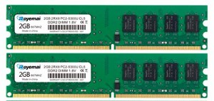 ＊最安挑戦＊4GB DDR2 667 MHz PC2-5300 (2GB*2枚) デスクトップPC用 メモリ 1.8V CL5 Non-EC