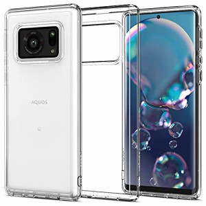 ＊最安挑戦＊Spigen AQUOS R6 ケース [ docomo SH-51B / softbank ] 全面クリア ストラップホール 耐衝撃 米軍MIL規格取得 ウルトラ・ハ