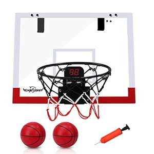 ＊最安挑戦＊EagleStone バスケットゴール 室内 子供 おもちゃ ドア掛け バスケットボール2個付き トレーニング 電子スコアリング 効果音