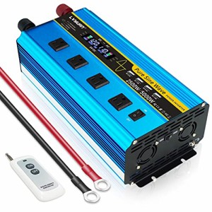 ＊最安挑戦＊LVYUAN （リョクエン）インバーター 正弦波 12V 2500W 最大 5000W リモコン機能付き DC 12V（直流） AC100V（交流） 変換 50