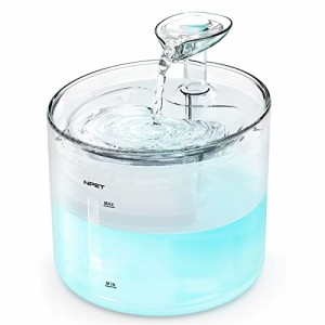 ＊最安挑戦＊NPET ペット自動給水器 WF100 蛇口式 1.6Ｌ 猫/中小犬用 節電 省エネルギー(ホワイト（LEDあり）)