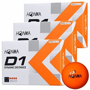 ＊最安挑戦＊本間ゴルフ HONMA D1 ゴルフボール 3ダースセット（36球） BT2201 2022年モデル 飛び系 ディスタンス系 カラー：オレンジ