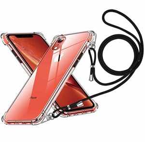 ＊最安挑戦＊iPhone XR ケース クリア ネック ショルダー ストラップ付き iPhone XR スマホケース iPhone XR カバー 耐衝撃 薄型 軽量 TP