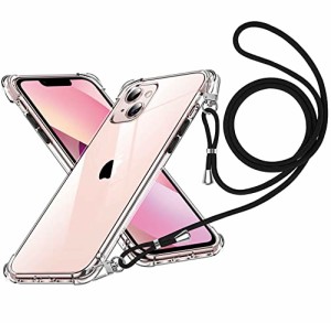 ＊最安挑戦＊iPhone 13 mini ケース クリア ネック ショルダー ストラップ付き iPhone13 mini スマホケース アイフォン 13 mini カバー 