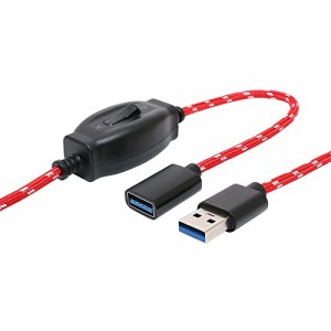 ＊最安挑戦＊ミヨシ USB3.0対応 ON/OFFスイッチ付き USB延長ケーブル コタツコード調 昭和レトロデザイン 通信・充電対応 転送速度最大5G