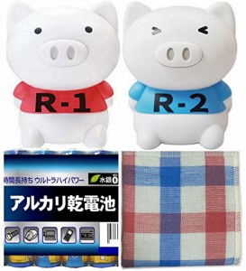 体操ブーブー R1 & R2 （ ラジオ体操第一 & 第二 ） * 2個セット 【 単四電池4本 * お手入れタオル付 】