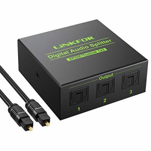 LiNKFOR SPDIF/TosLink 光デジタル 分配器 1入力3出力 LPCM2.0 DTS Dolby-AC3に対応 USBケーブルと光ケーブル付属 PS3/XBOX/Blue-Ray/DVD